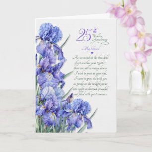 25th Wedding Anniversary Romantic Purple Iris Card