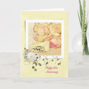 25th Wedding Anniversary Roses Card