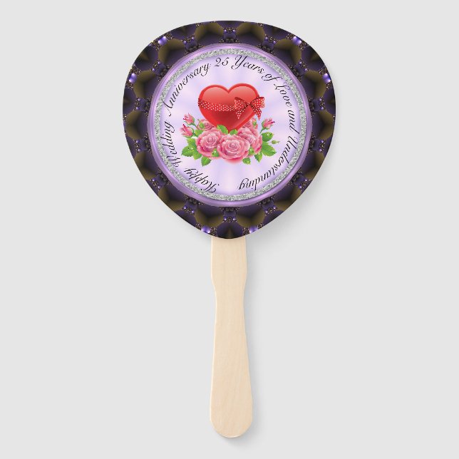 25th wedding anniversary Set of Fans (Front)