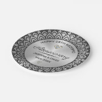 25th wedding anniversary Silver & black mandala