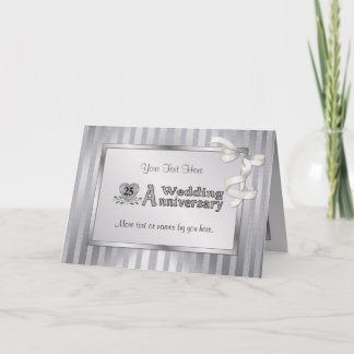 25th Wedding Anniversary - Silver Card