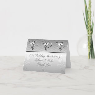 25th Wedding Anniversary Silver Card
