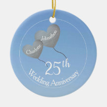 25th Wedding Anniversary silver heart balloon