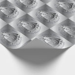 25th Wedding Anniversary Silver Heart Medallion Wrapping Paper<br><div class="desc">Doesn't this make a bold and pleasant impression in honour of your wedding anniversary in a silver-like metal square design,  vintage font and all with my original heart emblem graphic?</div>