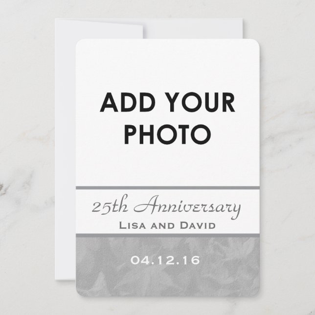 25th Wedding Anniversary Silver Muted Leaves B09A Invitation (Front)