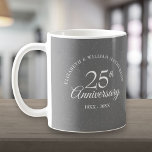 25th Wedding Anniversary Silver Stardust Coffee Mug<br><div class="desc">Designed to coordinate with our 25th Anniversary Silver Stardust collection. Featuring delicate silver stardust. Personalise with your special twenty-fifth silver anniversary information in chic silver lettering. Designed by Thisisnotme©</div>