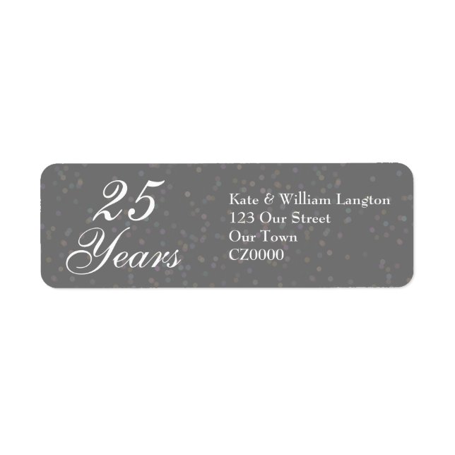 25th Wedding Anniversary Silver Stardust Confetti (Front)