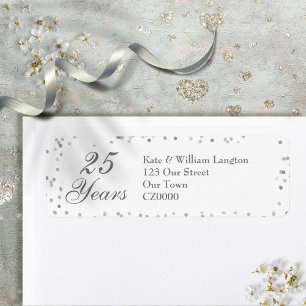 25th Wedding Anniversary Silver Stardust Confetti