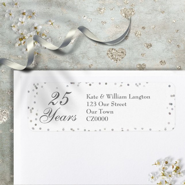 25th Wedding Anniversary Silver Stardust Confetti (25th Wedding Anniversary Silver Stardust Confetti Label)
