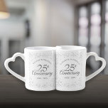 25th Wedding Anniversary Silver Stardust Confetti Coffee Mug Set<br><div class="desc">Personalise with the names and wedding year of the happy couple. A fun,  unique and customisable gift to celebrate anyone's silver wedding anniversary. Designed by Thisisnotme©</div>