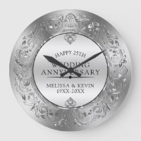 25th wedding anniversary silver & white diamonds 2