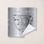 25th Wedding Anniversary Silvery Heart  Bath Towel Set<br><div class="desc">Looking for that romantic design for their 25th wedding anniversary milestone? With a touch of retro 50's and silvery highlights? Then perhaps my original heart emblem marking the day on Zazzle's custom towels will be just the gift you're looking for!</div>