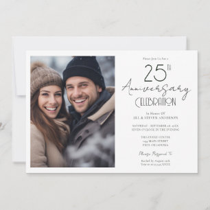 25th Wedding Anniversary Single Photo Invitation