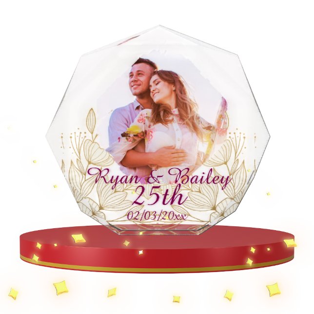 25th Wedding Anniversary Spring Flowers Design Photo Block (Creator Uploaded)