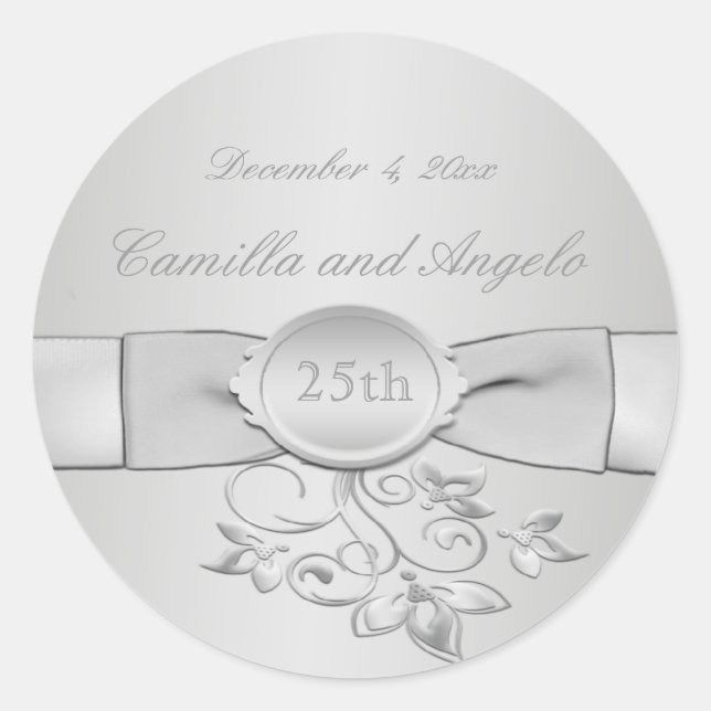 25th Wedding Anniversary Sticker (Front)