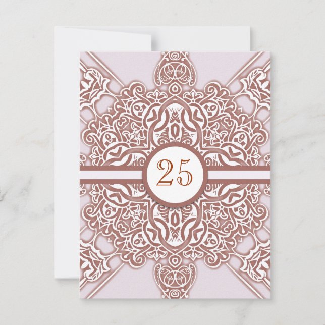 25th wedding anniversary vintage chic invitations (Front)