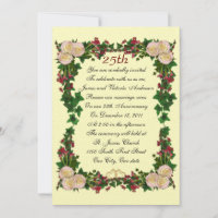 25th Wedding anniversary vow renewal invitation