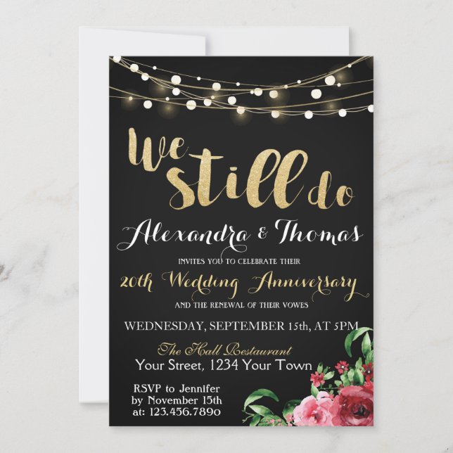 25th Wedding Anniversary, We Still do Anniversary Invitation (Front)