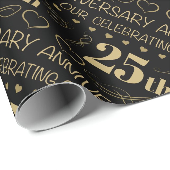 25th Wedding Anniversary Wrapping Paper (Roll Corner)