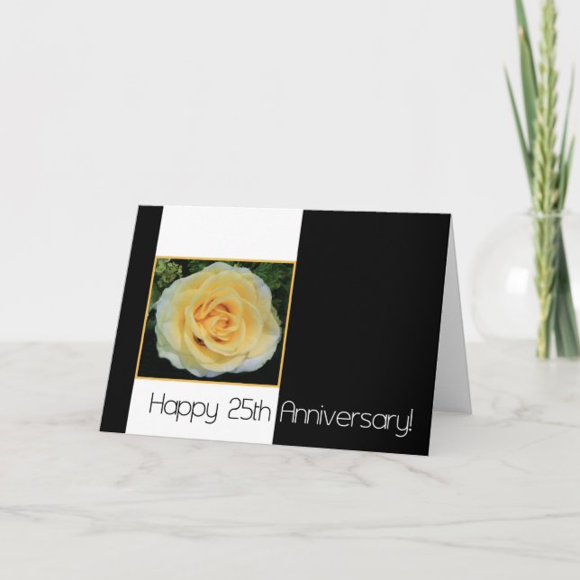 25th Wedding Anniversary - Yellow Rose Card (Front)