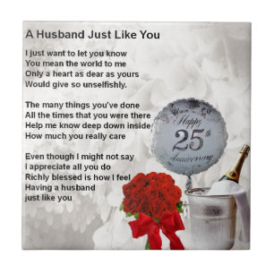 25th wedding husband poem tile