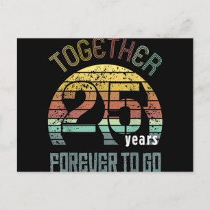 25th Years Wedding Anniversary Holiday Postcard