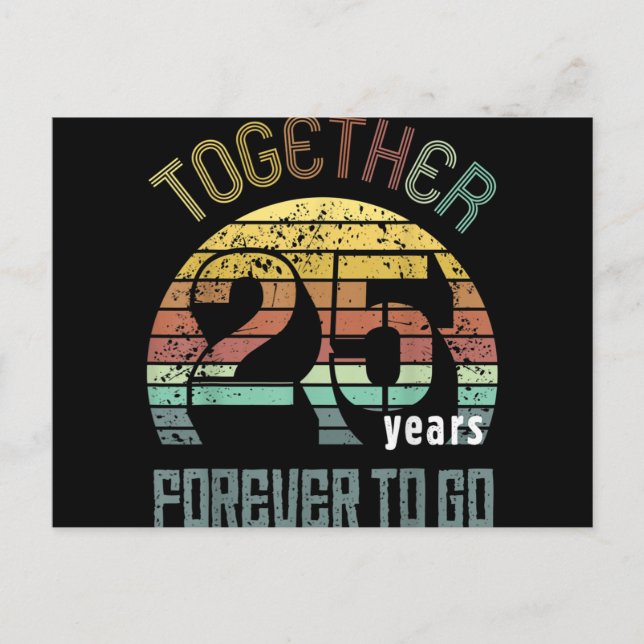 25th Years Wedding Anniversary Holiday Postcard (Front)