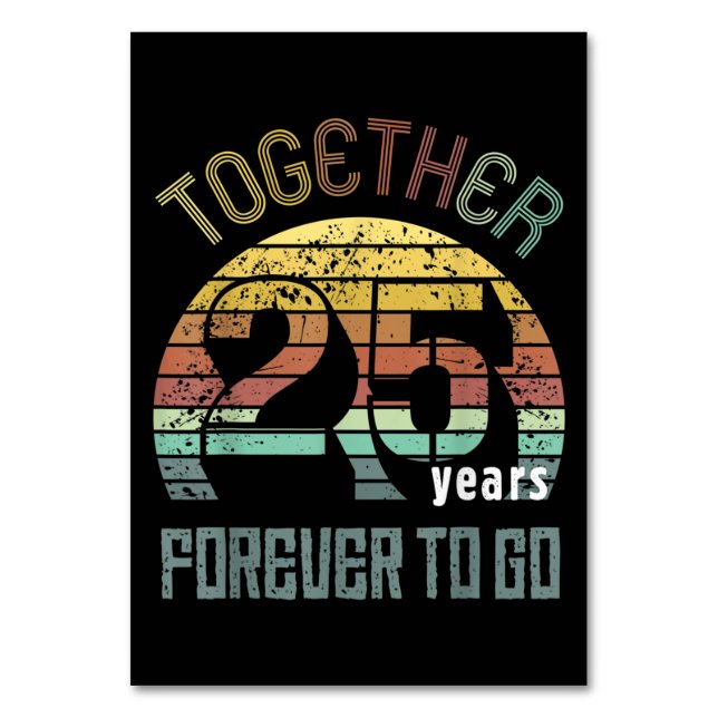 25th Years Wedding Anniversary Table Number (Front)