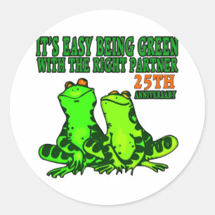 25thweddinganniversaryb1 classic round sticker
