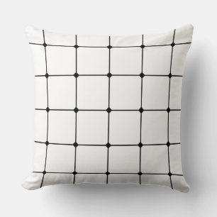 260216 Grid v2 - Black on White Cushion