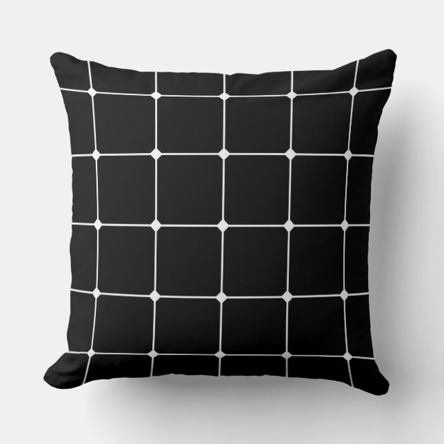 260216 Grid v2 - White on Black Cushion (Front)