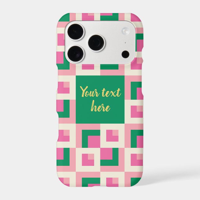 26039A Geometric Pinwheel Block Pattern Pink Green (Back)