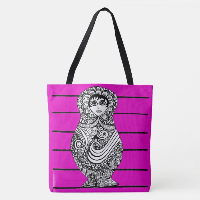 265 - Matrioska BW Tote Bag (Front)