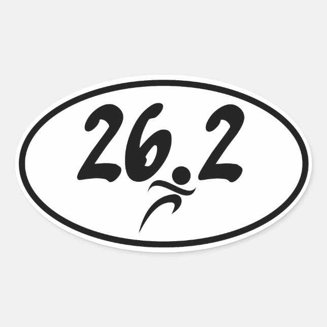 26.2 marathon oval sticker (Front)