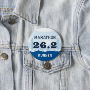 26.2 Marathon Runner Gift 7.5 Cm Round Badge