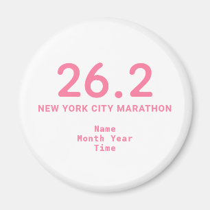 26.2 Marathon Runner Personalised Pink Magnet