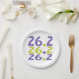 26.2 Marathon Runner theme Paper Plate