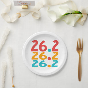 26.2 Marathon Runner themed colourful Paper Plates