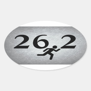 26.2 Marathon Running Oval Sticker