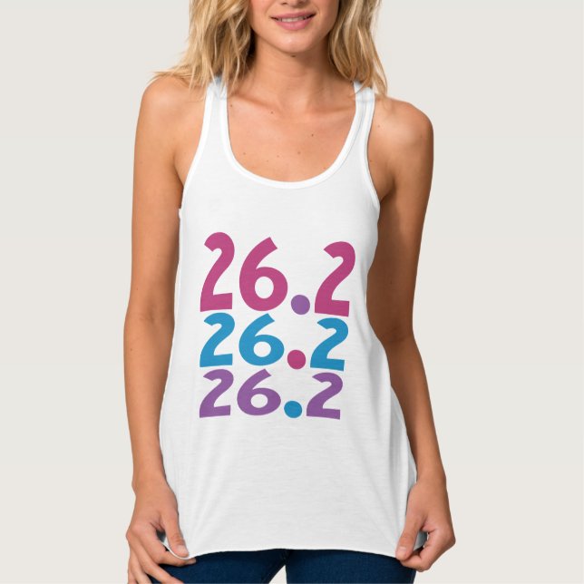 26.2 marathoner Womens Runner Themed Singlet (Front)