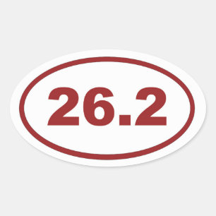 26.2 Maroon Red Oval Sticker