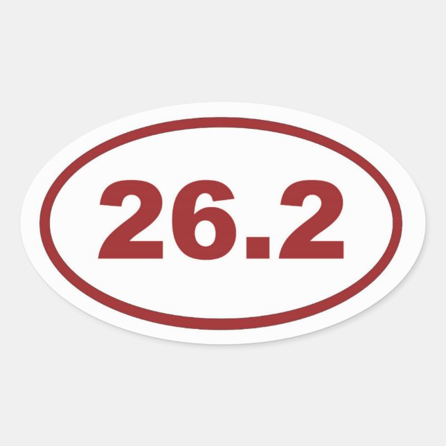 26.2 Maroon Red Oval Sticker (Front)