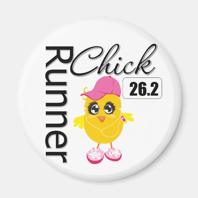 26.2 Miles Marathon Runner Chick Magnet (Front)