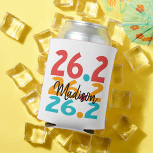 26.2 Personalised Marathon Runner themed colourful Can Cooler