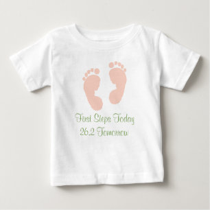 26.2 Pink Baby Footprints Infant Long Sleeve Tee