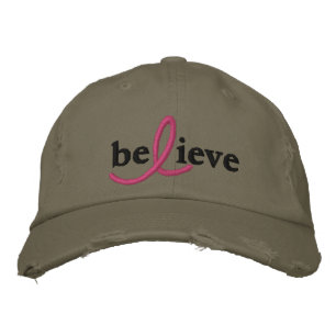 ($26.95) Believe Breast Cancer Ribbon Hat