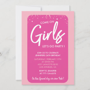 26 birthday invitation typography pretty pink