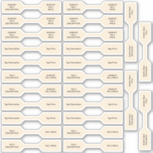 26 Jewellery Tags Pale Gold Custom-Cut Barbell