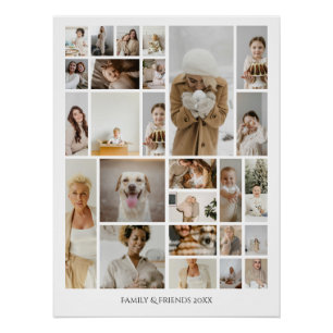 26 Photo Collage Family Personalised Poster