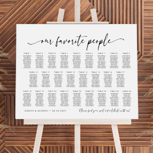 26 Tables Our Favourite People Seating Chart Plan